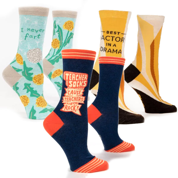 Blue Q Crew Sock Women Coconut Creek Gift Shop