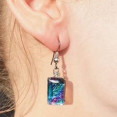 Flame Work Designs Dichroic Glass Earrings