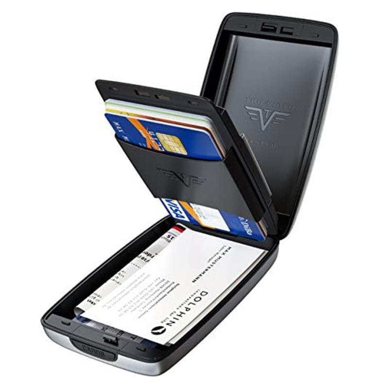 Tru Virtu Cash and Cards Wallet, RFID Secure, Classic Aluminum Exterior