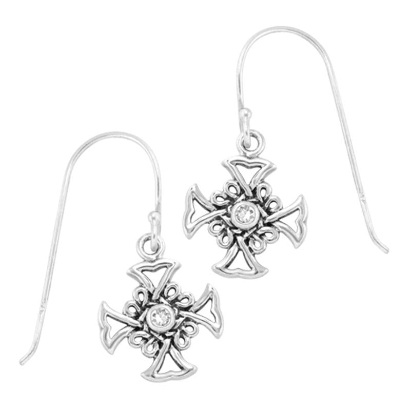 Boudicca Earrings - Crystal Cross