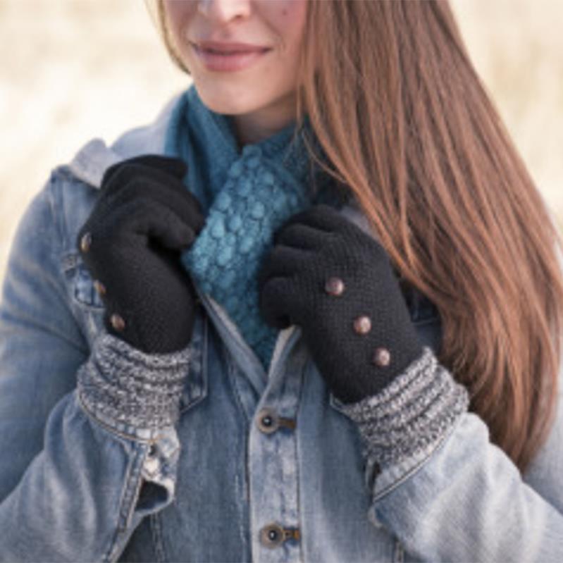 Britt's Knits Ultra-Soft Button Gloves