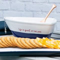 Boat Serving Dish with Oar