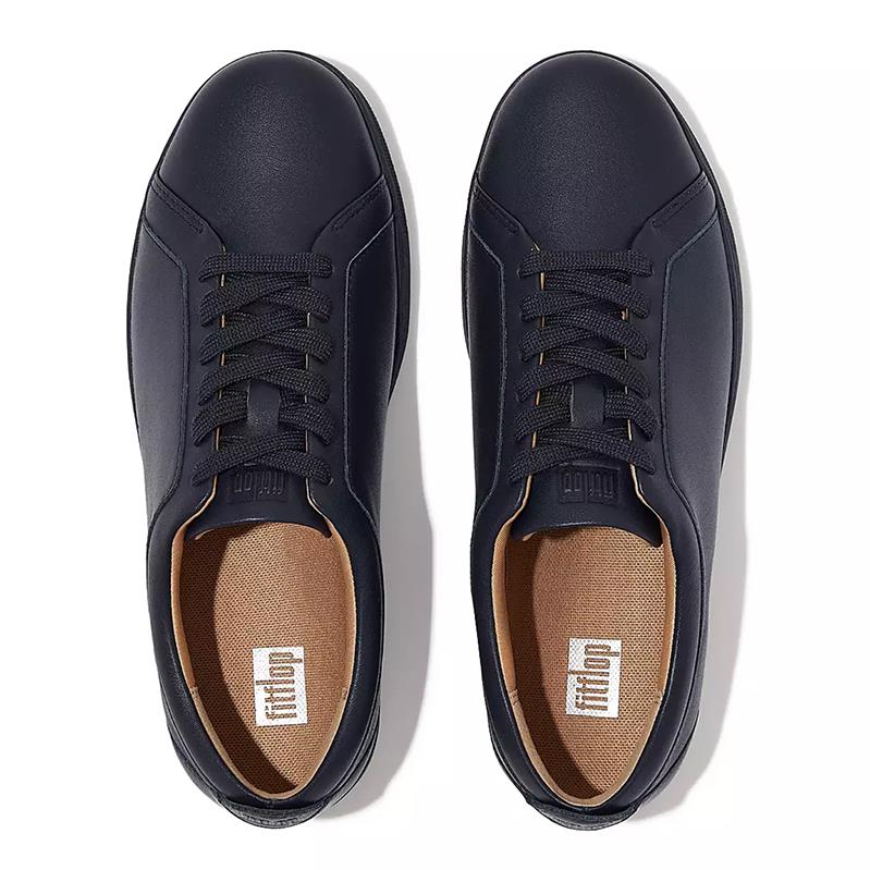 FitFlop Rally Leather Sneakers in Black