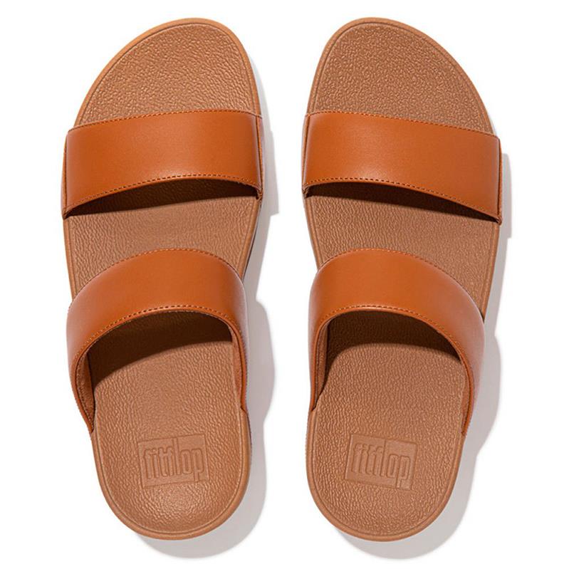 FitFlop LULU Leather Slide - Light Tan