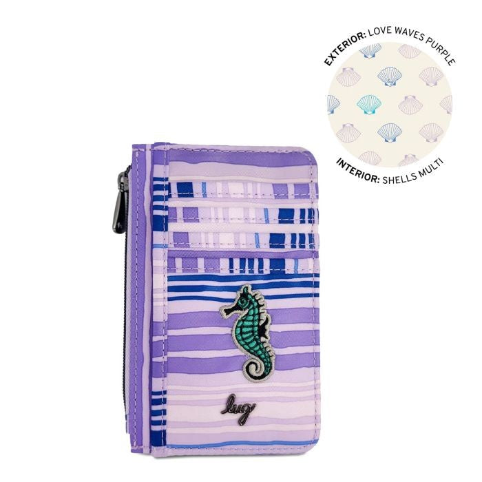 Lug Embroidered Slide RFID Card Wallet