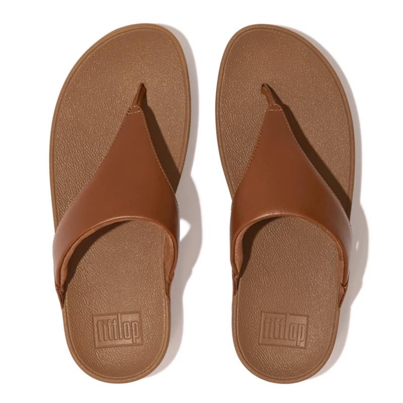 FitFlop LULU Leather Toe-Thong - Light Tan
