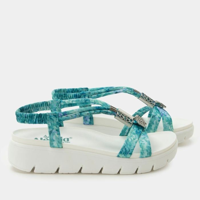Alegria Roz Aqua Floral Sandal