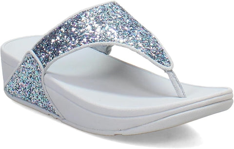 FitFlop Lulu Multi-Tonal Glitter Toe-Post Sandals Quiet Blue