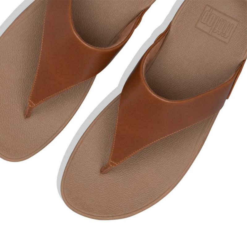 FitFlop LULU Leather Toe-Thong - Light Tan
