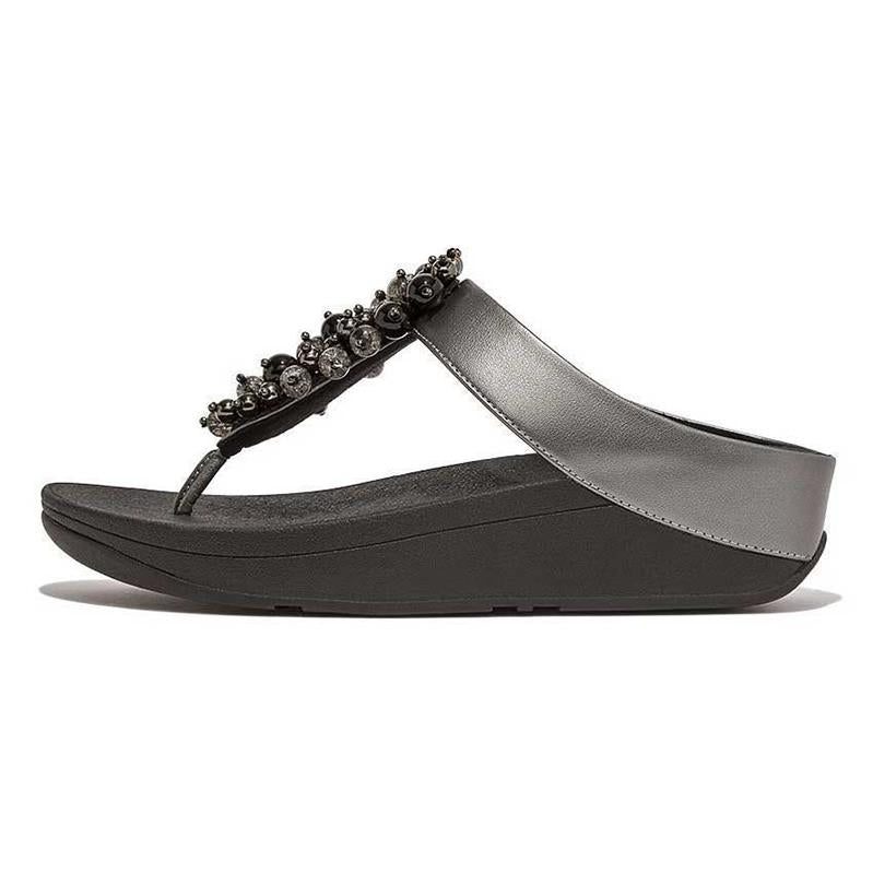 FitFlop Fino Bauble-Bead in Pewter Black
