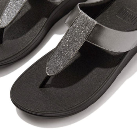 FitFlop Fino Glitterdust Metallic Toe-Post Pewter