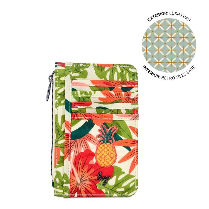 Lug Embroidered Slide RFID Card Wallet
