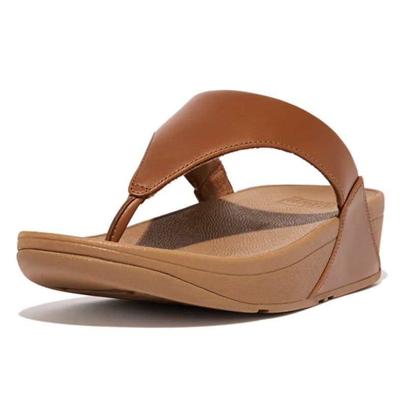 FitFlop LULU Leather Toe-Thong Light Tan Coconut Creek Gift Shop