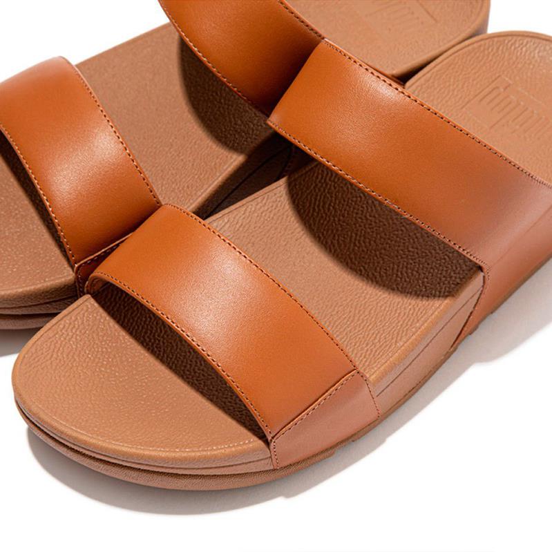 FitFlop LULU Leather Slide - Light Tan