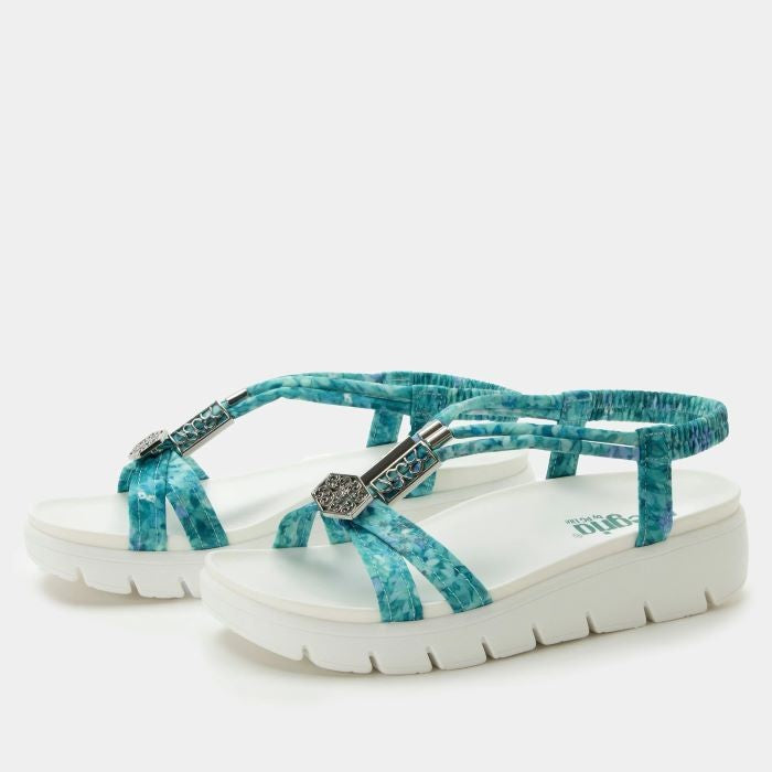 Alegria Roz Aqua Floral Sandal