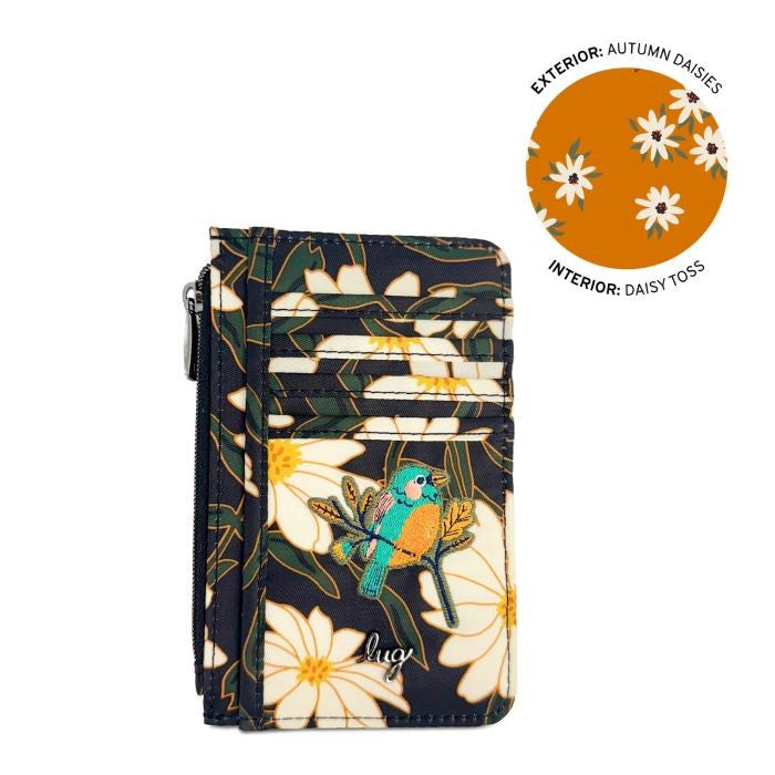Lug Embroidered Slide RFID Card Wallet