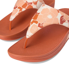 FitFlop Lulu Flowerz Leather Toe-Post Peachy Mix