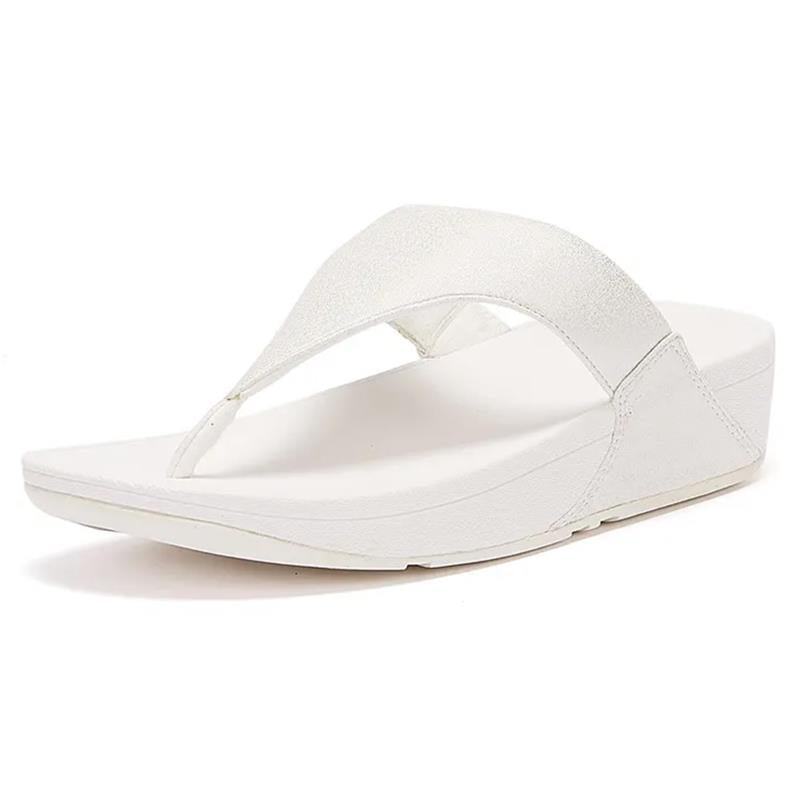 Fitflop LULU Shimmerlux Toe-Post Sandals Silver