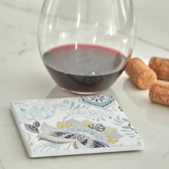 Ceramic Coasters with Corked Back - Set Of 6