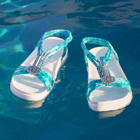 Alegria Roz Aqua Floral Sandal