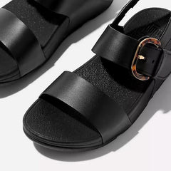 Fitflop Lulu Resin-Buckle Leather Back-Strap All Black
