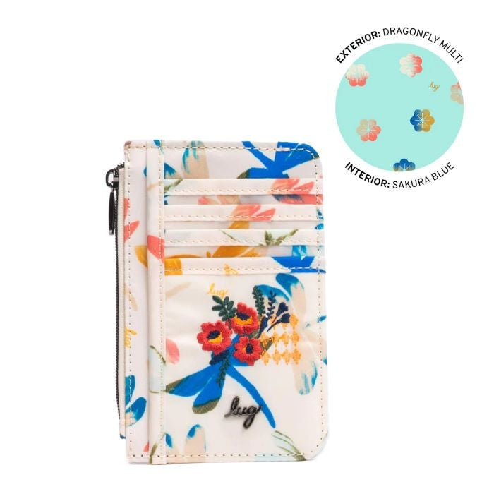 Lug Embroidered Slide RFID Card Wallet
