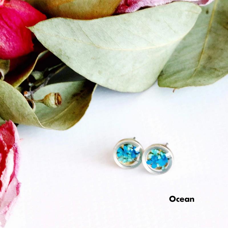 Flora & Forest Circle Studs - Real Flowers