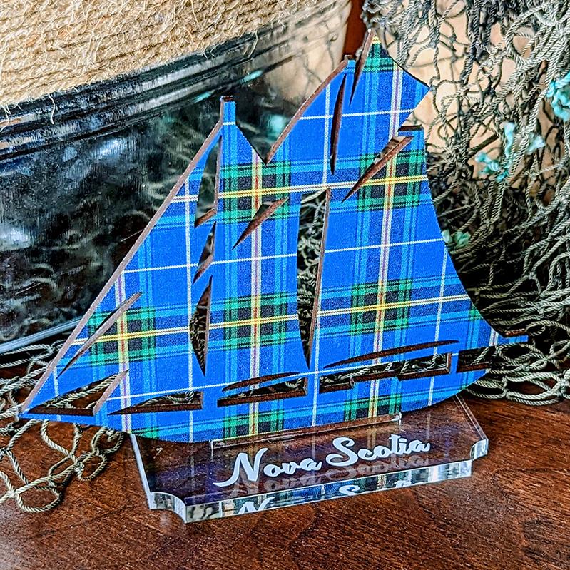 Salt Air Nova Scotia Tartan on Acrylic Stand