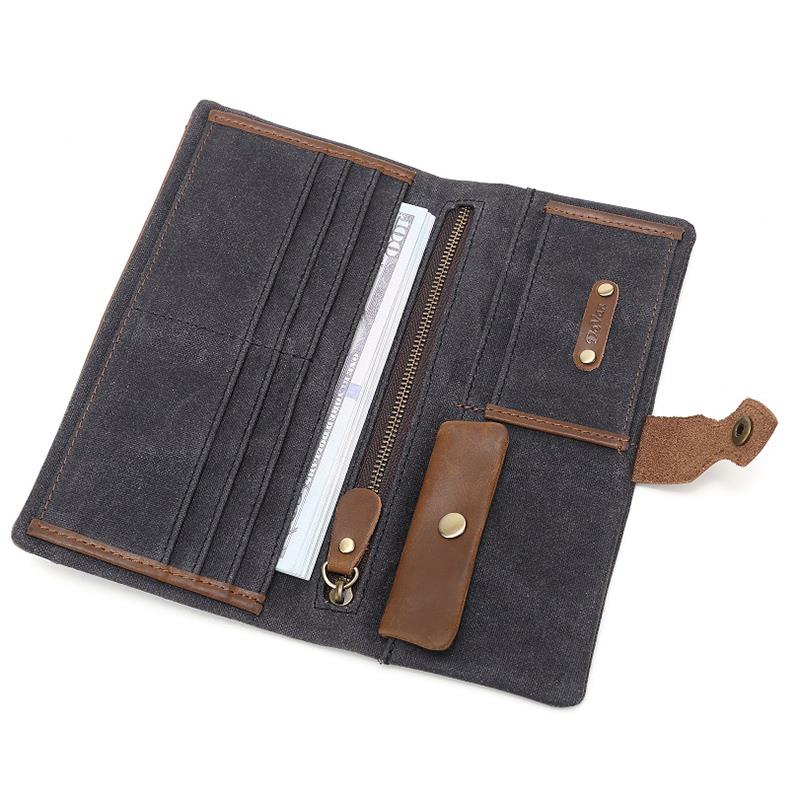 DaVan Waxed Canvas Long Wallet W3009