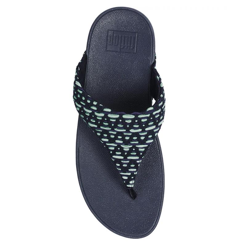 FitFlop LULU Geo-Webbing Toe-Post in Midnight Navy Mix