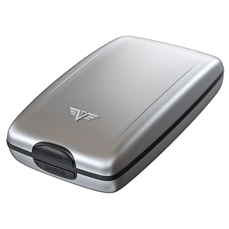 Tru Virtu Cash and Cards Wallet, RFID Secure, Classic Aluminum Exterior