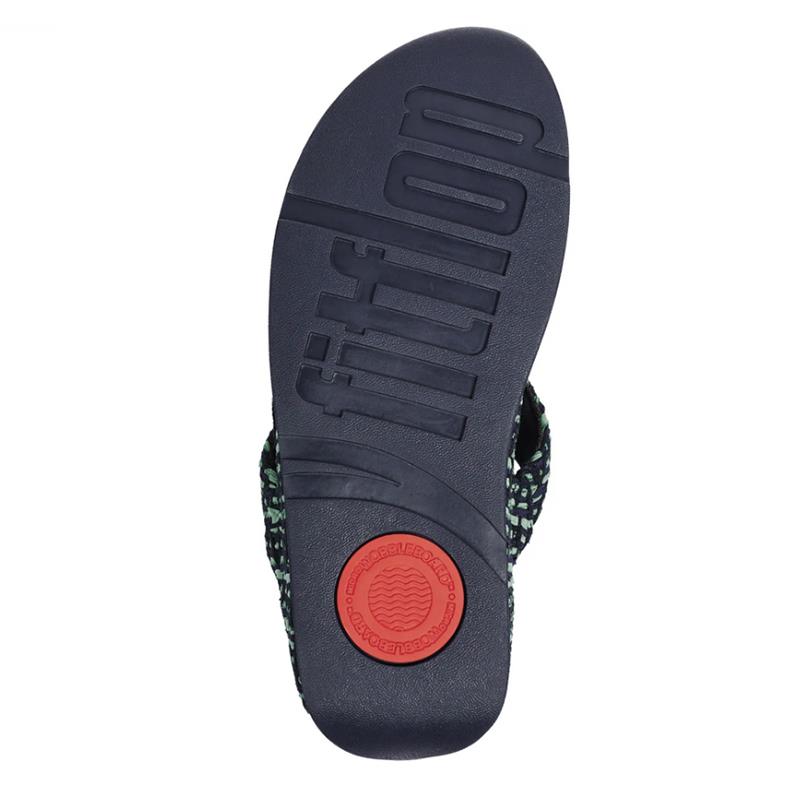 FitFlop LULU Geo-Webbing Toe-Post in Midnight Navy Mix