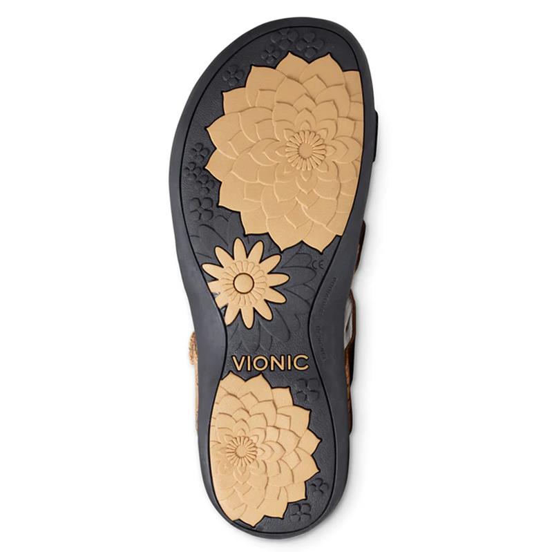 Vionic Amber Adjustable Sandal in Gold Cork