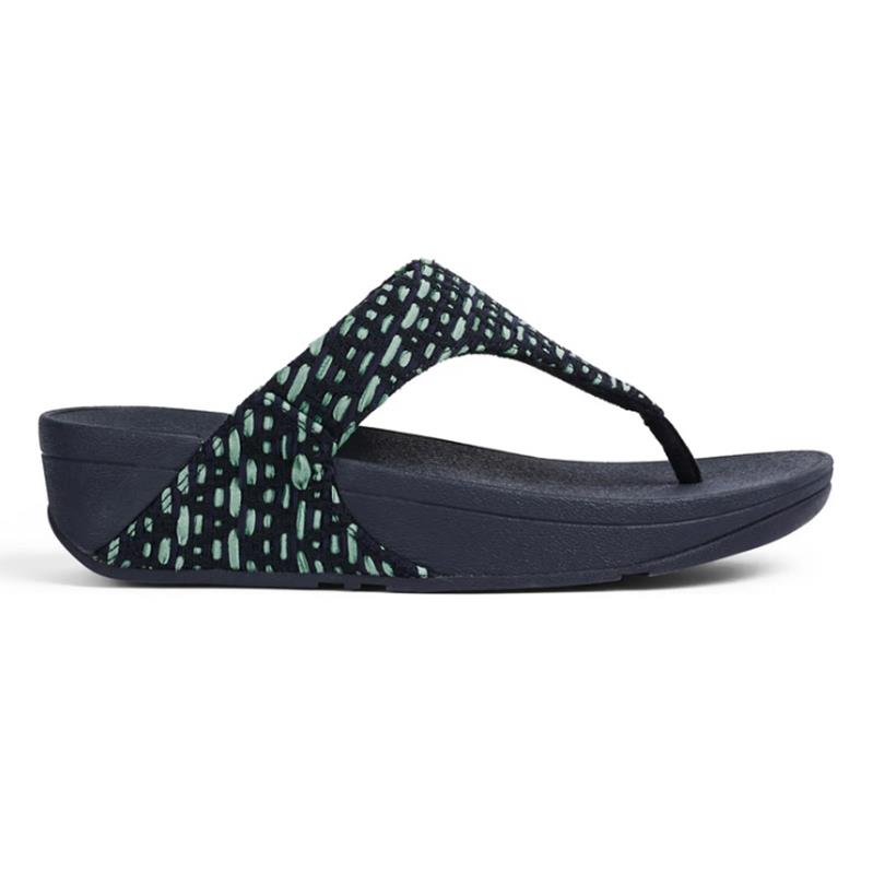 FitFlop LULU Geo-Webbing Toe-Post in Midnight Navy Mix