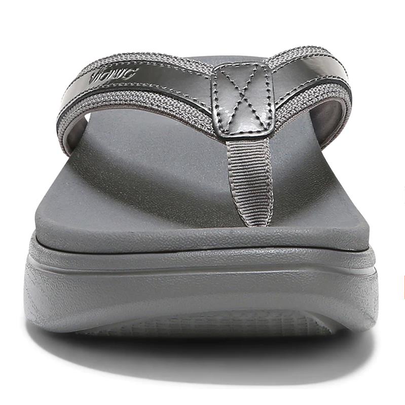 Vionic High Tide II Platform Sandal in Pewter | Coconut Creek Gift Shop