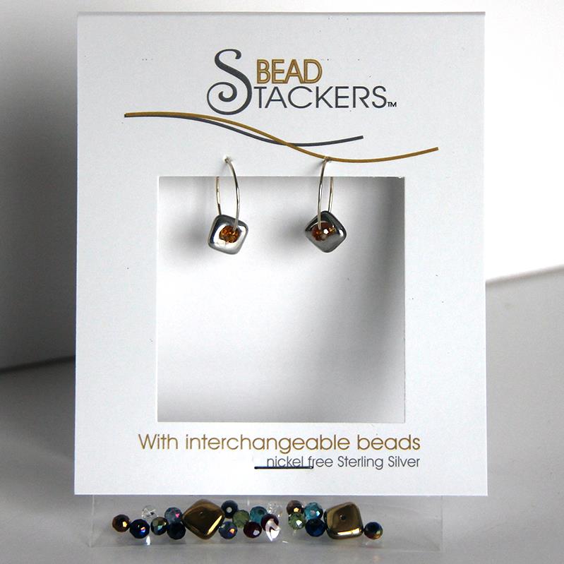 Bead Stackers Hoop with Chunky Square