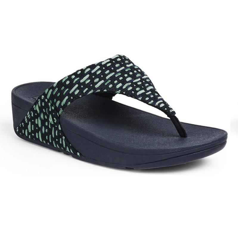 FitFlop LULU Geo-Webbing Toe-Post in Midnight Navy Mix