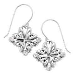 Boudicca Earrings - Crystal CZ Flower