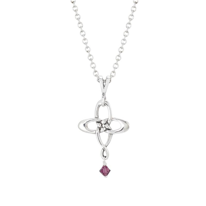 Boudicca Pendant - Amethyst CZ Knot Cross