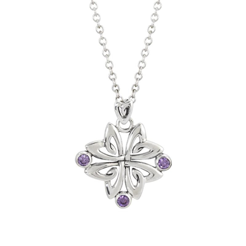 Boudicca Pendant - Amethyst CZ Flower