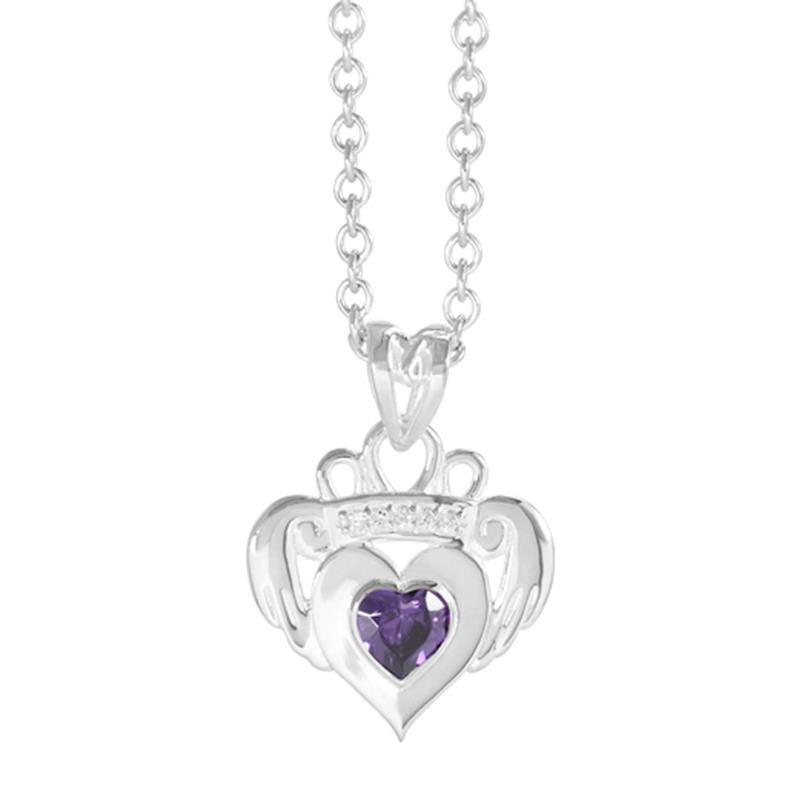 Boudicca Pendant - Small Amethyst Claddagh