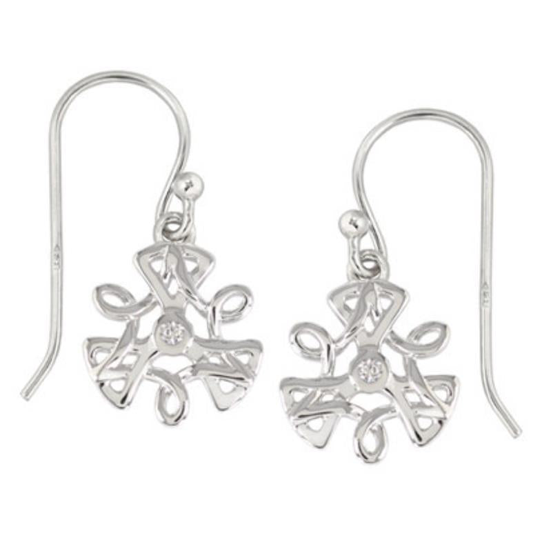 Boudicca Earrings - Knotwork Clear CZ