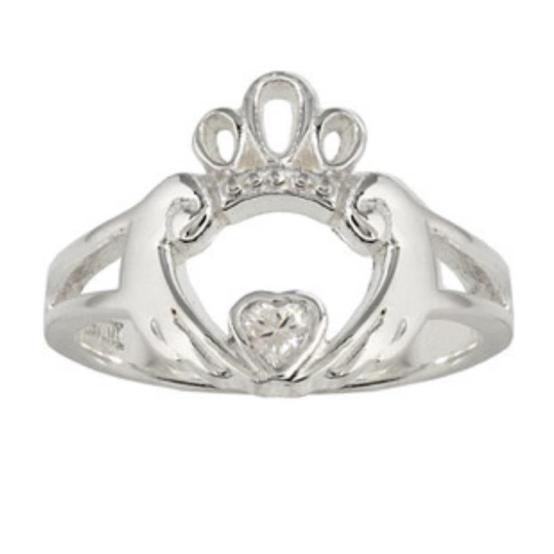 Boudicca Ring - Crystal CZ Claddagh