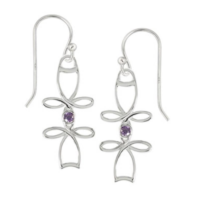 Boudicca Earrings - Amethyst CZ