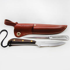Grohmann Boat Knife with Leather Sheath and Marlin