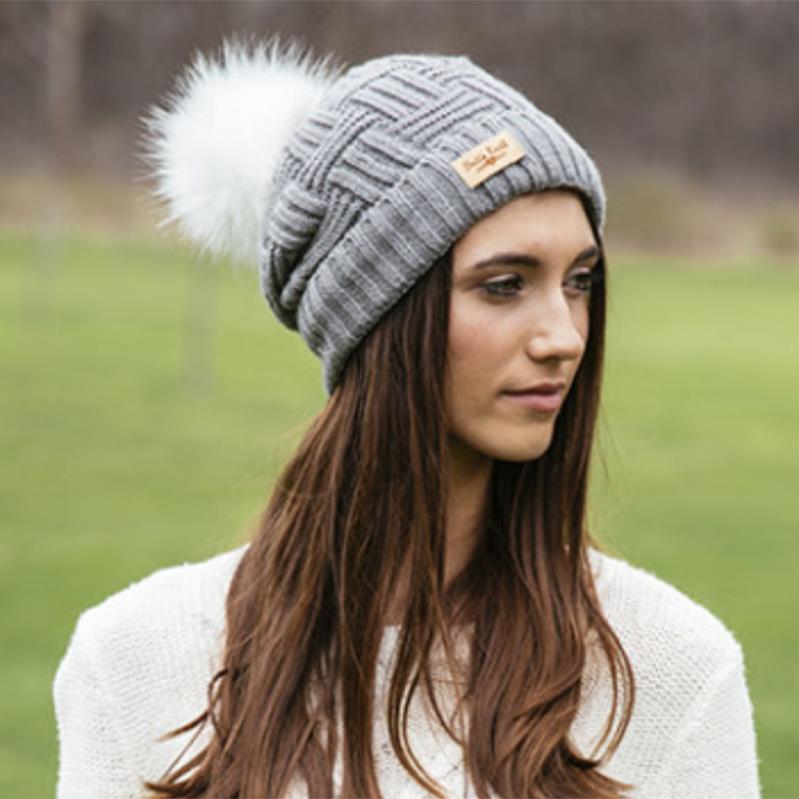 Britt's Plush Lined Knit Hat with Pom