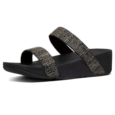 FitFlop Lottie Glitter Stripe Slide - Black