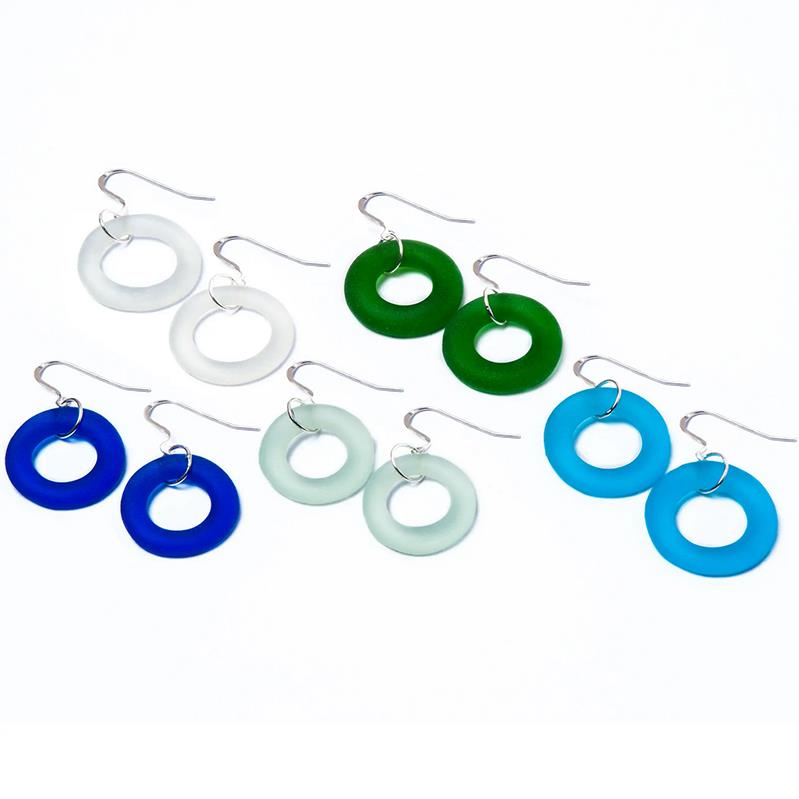 Recycled Bottle Seaglass Earrings