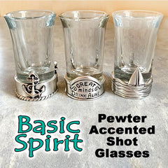Basic Spirit Pewter Accented Shot Glass