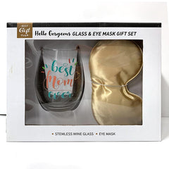 Koppers Stemless Wine Glass & Sleep Mask